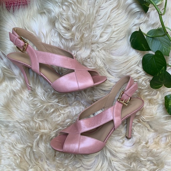 MICHAEL Michael Kors Shoes - MICHAEL Michael Kors Leather Strap Heel Sz 9 Pink
